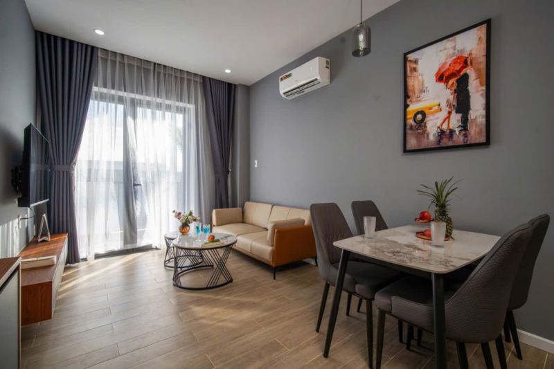 1BR Luxury Apartment with Balcony & Pool in My An