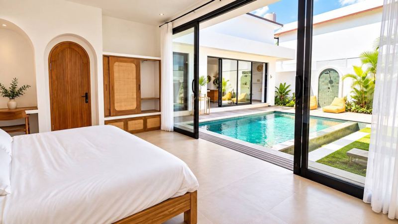2BR Villa in Seseh with Pool and Rice Field View