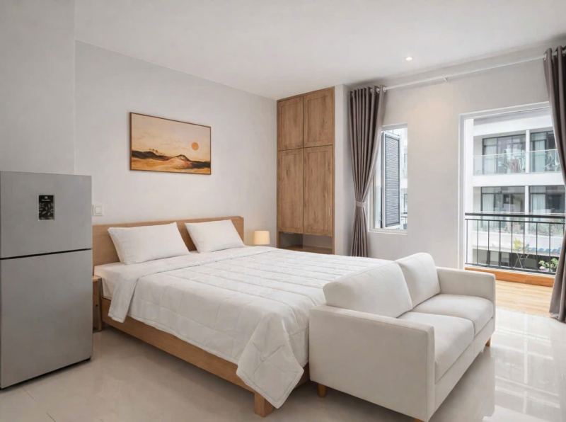 1-bedroom apartment with balcony near An Thuong beach
