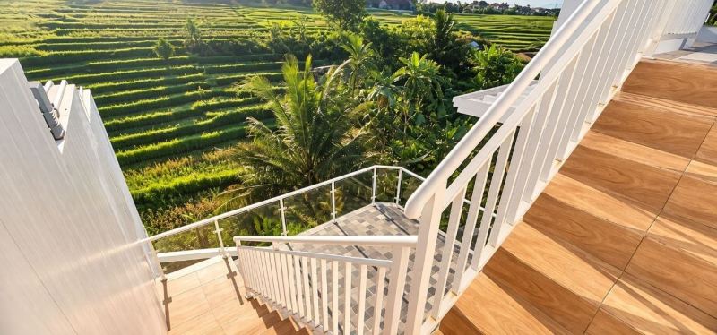 2-bedroom villa with pool and rice field view