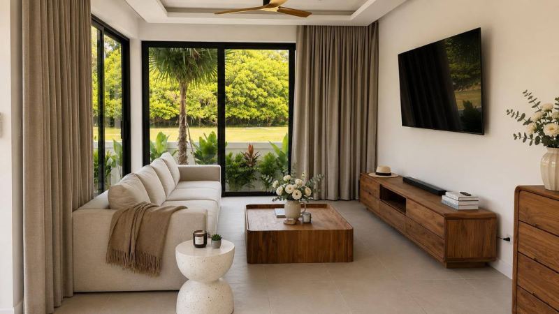 3BR Villa in Maret with Garden View