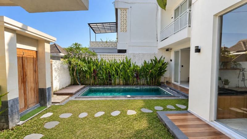 Villa Complex with Pool and Rice Field View