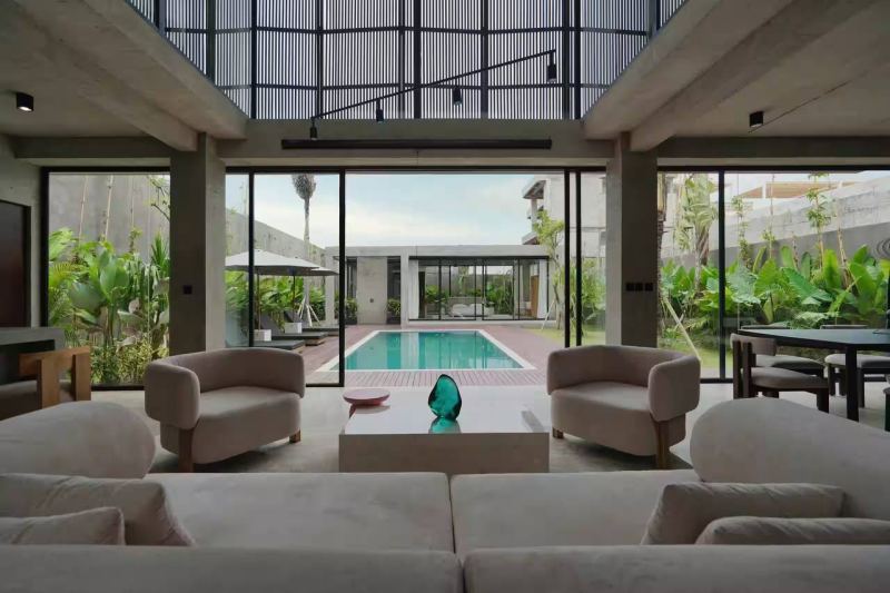 3BR Brutalist Villa with Ocean View in Ungasan
