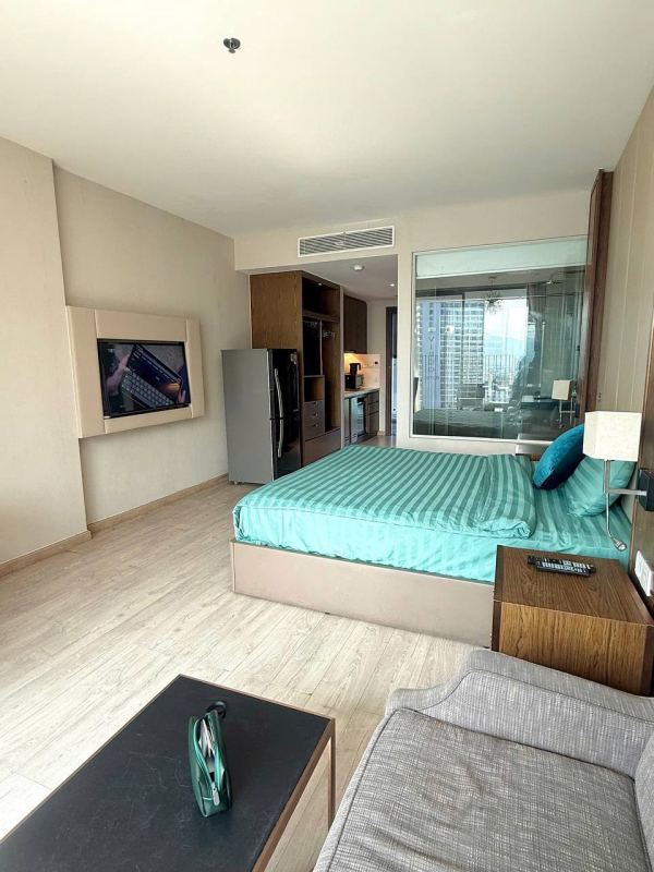 Panorama studio apartment with balcony