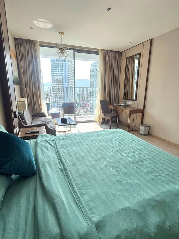 Panorama studio apartment with balcony
