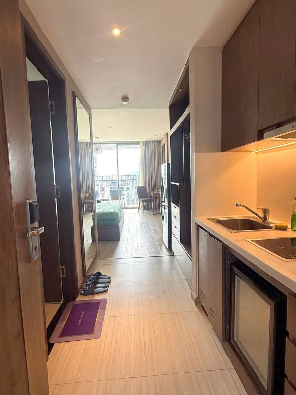 Panorama studio apartment with balcony