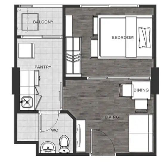 Studio Apartment at The Excel Khukot
